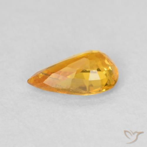 Saphir Orange-or naturelle En forme de poire, 0.40 ct, VS