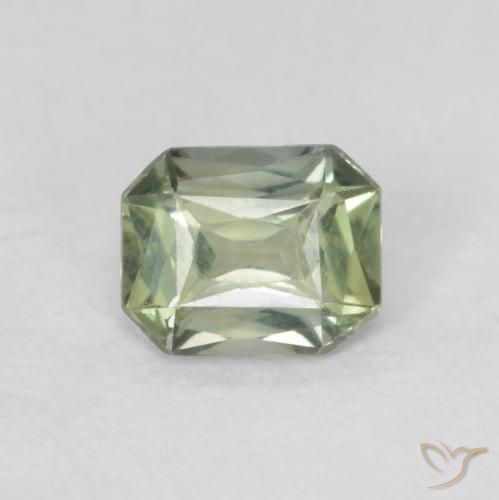 0.46ct Naturel Vert sauge léger Saphir, Taille émeraude, VVS