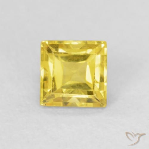 0.58ct Naturel Doré jaunâtre Saphir, Carré, VS