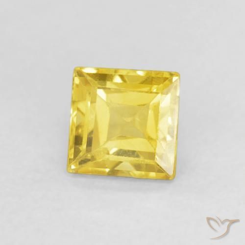Saphir Doré jaunâtre naturelle Carré, 0.58 ct, VS