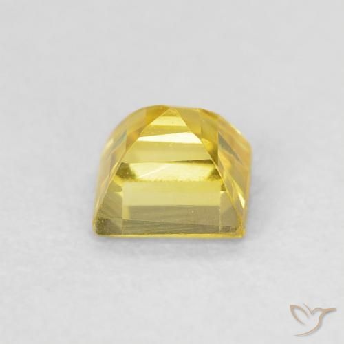 Saphir Doré jaunâtre naturelle Carré, 0.58 ct, VS