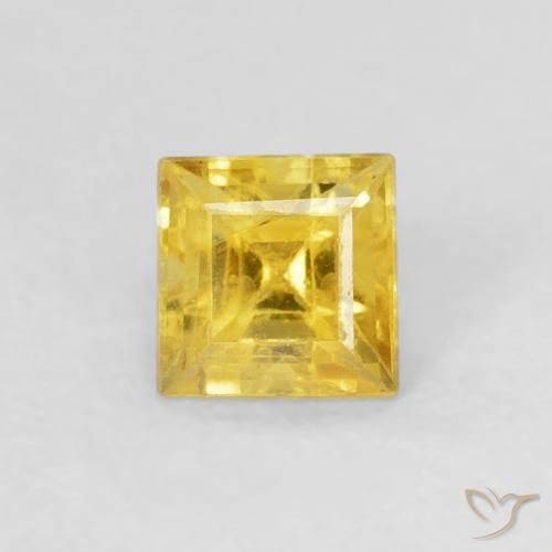 0.55ct Naturel Jaune moyen Saphir, Carré, VS