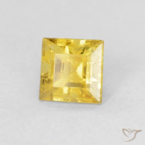 Saphir Jaune moyen naturelle Carré, 0.55 ct, VS