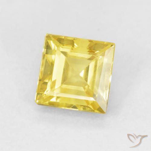 Saphir Jaune moyen naturelle Carré, 0.65 ct, VS