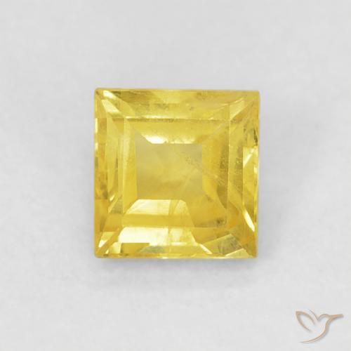 0.60ct Naturel Jaune moyen Saphir, Carré, VS