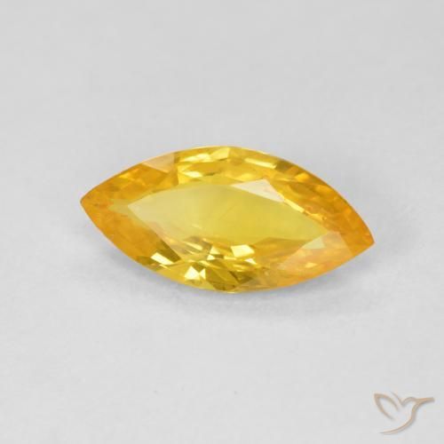 Saphir Orange Doré naturelle Marquise, 1.79 ct, VS-SI