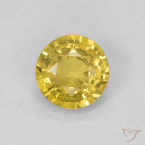 0.45ct Naturel Doré jaunâtre Saphir, Tour, SI