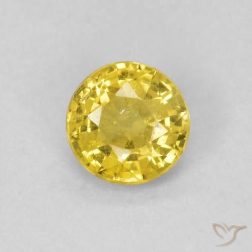 0.40ct Naturel Bourdon jaune Saphir, Tour, SI