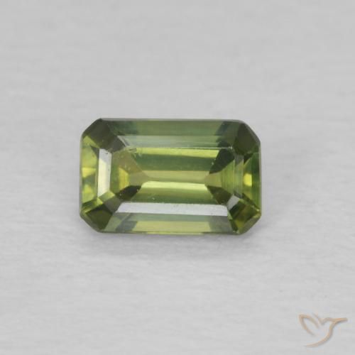 0.43ct Naturel Vert terre Saphir, Taille émeraude, VS