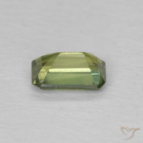 Saphir Vert terre naturelle Octogone / coupe Émeraude, 0.43 ct, VS