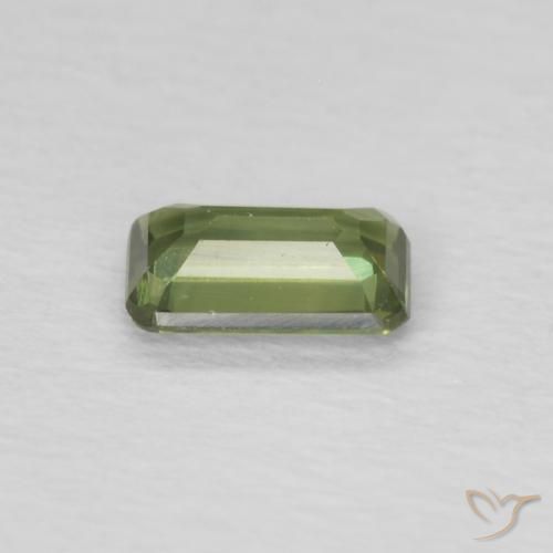 Saphir Vert chaud naturelle Octogone / coupe Émeraude, 0.37 ct, VVS-VS