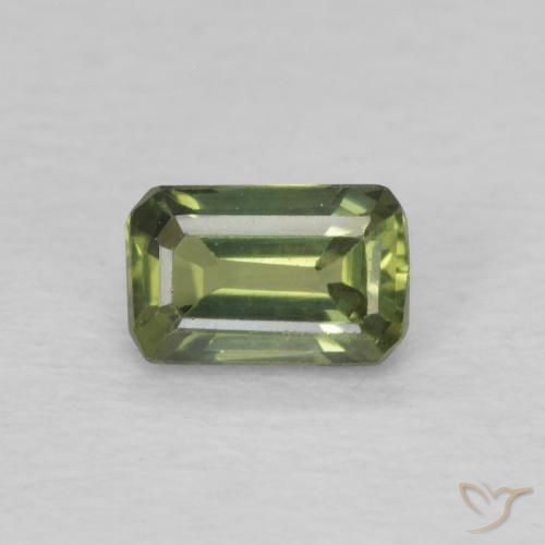 0.47ct Naturel Vert moyen Saphir, Taille émeraude, VS