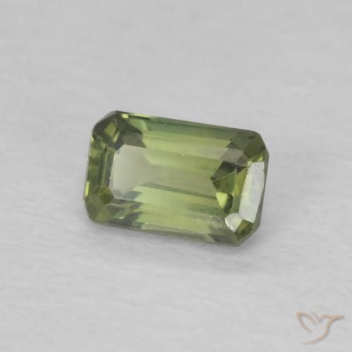Saphir Vert moyen naturelle Octogone / coupe Émeraude, 0.47 ct, VS