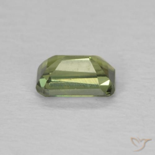 Saphir Vert moyen naturelle Octogone / coupe Émeraude, 0.47 ct, VS