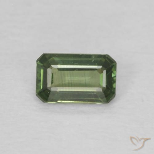 0.40ct Naturel Vert terre Saphir, Taille émeraude, VVS-VS