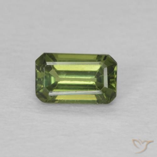 0.46ct Naturel Vert chaud Saphir, Taille émeraude, VVS