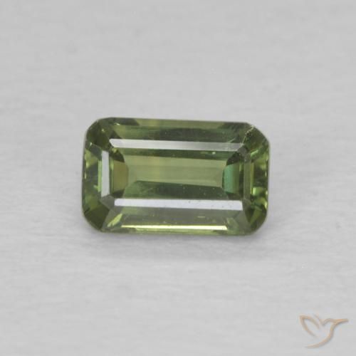 0.44ct Naturel Vert moyen Saphir, Taille émeraude, VVS