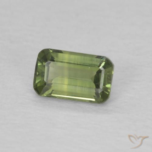 Saphir Vert moyen naturelle Octogone / coupe Émeraude, 0.44 ct, VVS
