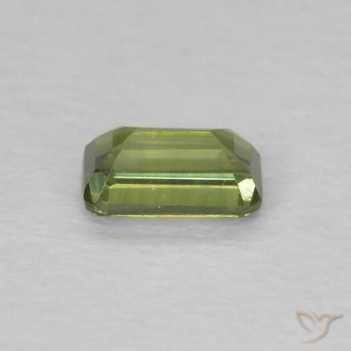 Saphir Vert moyen naturelle Octogone / coupe Émeraude, 0.44 ct, VVS