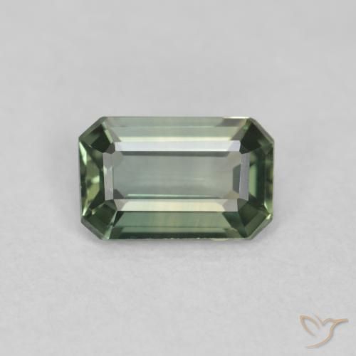0.39ct Naturel Vert Saphir, Taille émeraude, VVS