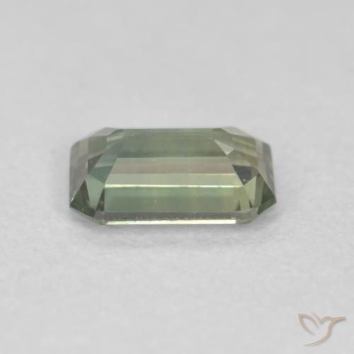 Saphir Vert naturelle Octogone / coupe Émeraude, 0.39 ct, VVS