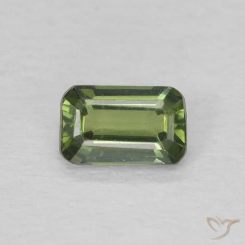 0.44ct Naturel Vert chaud Saphir, Taille émeraude, VVS