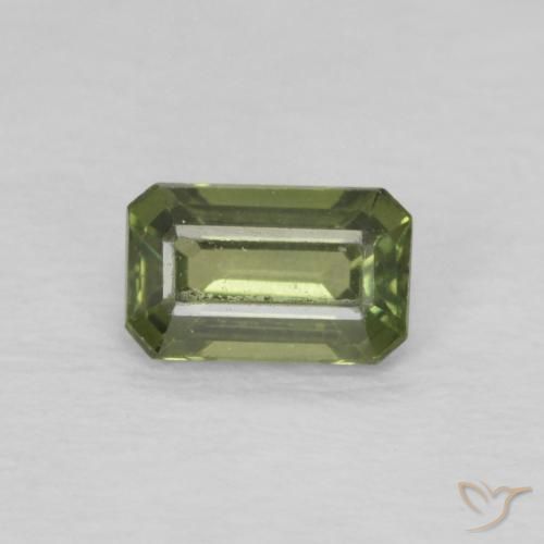 0.43ct Naturel Vert jaunâtre Saphir, Taille émeraude, VVS-VS