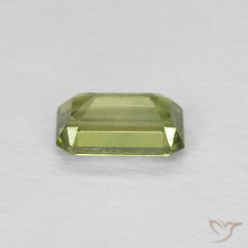 Saphir Vert jaunâtre naturelle Octogone / coupe Émeraude, 0.43 ct, VVS-VS