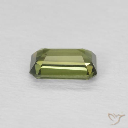 Saphir Vert terre naturelle Octogone / coupe Émeraude, 0.43 ct, VVS
