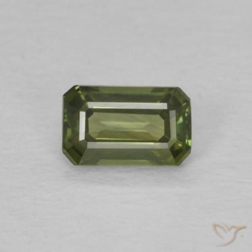 0.45ct Naturel Vert moyen Saphir, Taille émeraude, VVS-VS