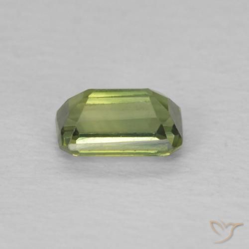 Saphir Vert foncé naturelle Octogone / coupe Émeraude, 0.48 ct, VVS-VS