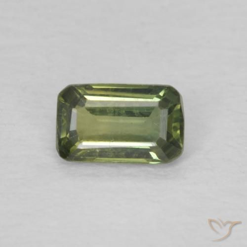 0.41ct Naturel Vert chaud Saphir, Taille émeraude, VVS
