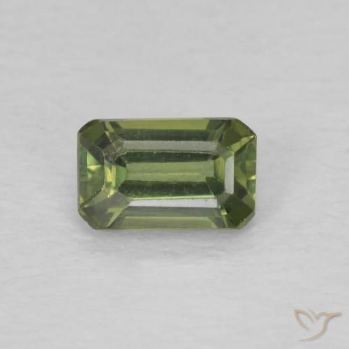 0.45ct Naturel Vert chaud Saphir, Taille émeraude, VVS