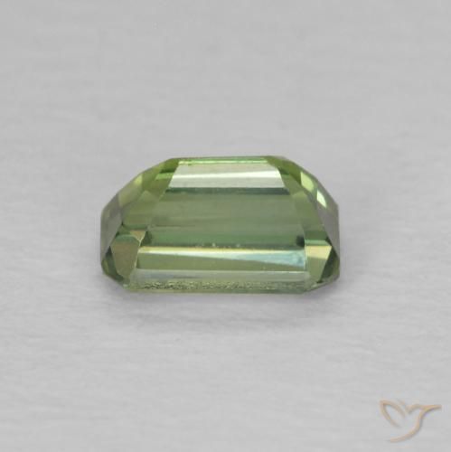 Saphir Vert moyen naturelle Octogone / coupe Émeraude, 0.50 ct, VVS