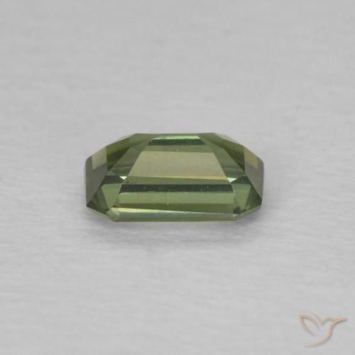 Saphir Forêt verte naturelle Octogone / coupe Émeraude, 0.41 ct, VVS
