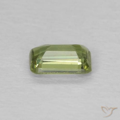 Saphir Vert chaud naturelle Octogone / coupe Émeraude, 0.41 ct, VVS