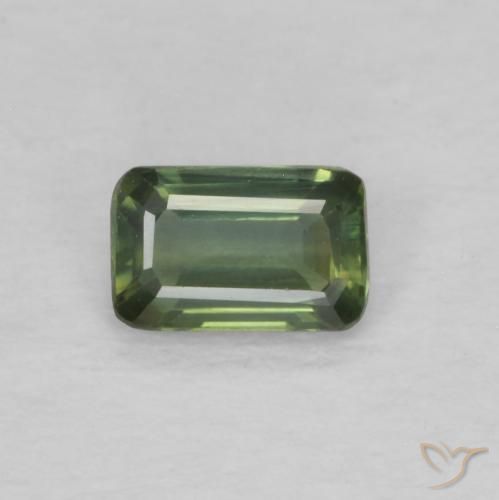 0.41ct Naturel Vert jaunâtre Saphir, Taille émeraude, VVS-VS