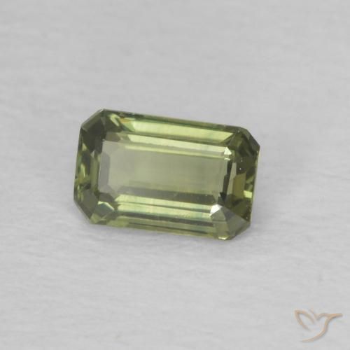 Saphir Vert forêt chaud naturelle Octogone / coupe Émeraude, 0.42 ct, VVS-VS