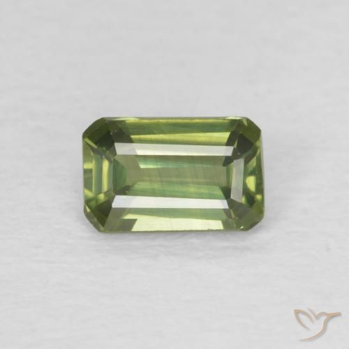 0.44ct Naturel Vert foncé Saphir, Taille émeraude, VVS-VS