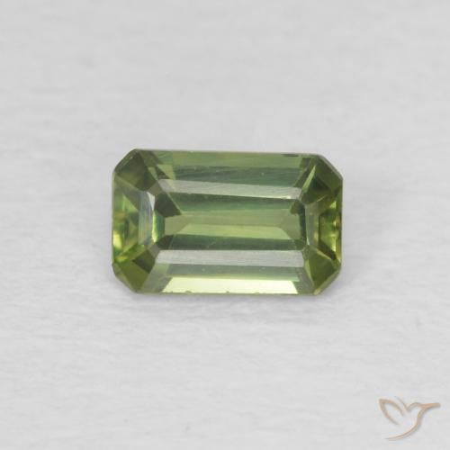 0.40ct Naturel Vert forêt léger Saphir, Taille émeraude, VVS-VS