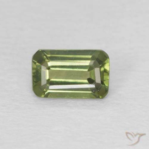 0.44ct Naturel Vert foncé Saphir, Taille émeraude, VVS-VS