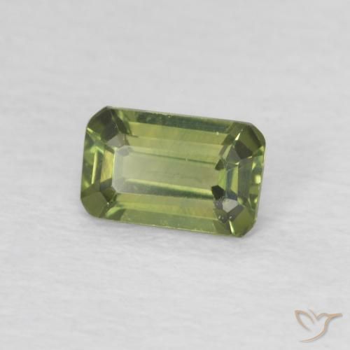 Saphir Vert foncé naturelle Octogone / coupe Émeraude, 0.44 ct, VVS-VS