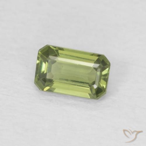Saphir Vert foncé naturelle Octogone / coupe Émeraude, 0.42 ct, VVS