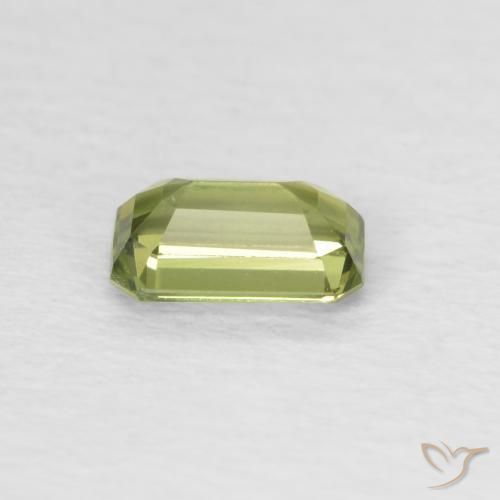 Saphir Vert foncé naturelle Octogone / coupe Émeraude, 0.42 ct, VVS