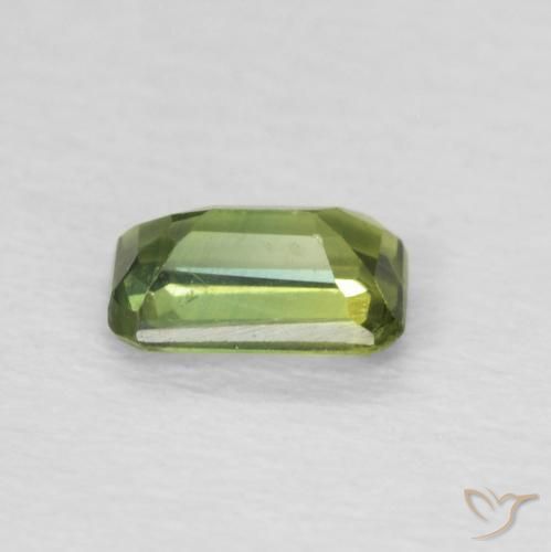 Saphir Vert forêt léger naturelle Octogone / coupe Émeraude, 0.42 ct, VS