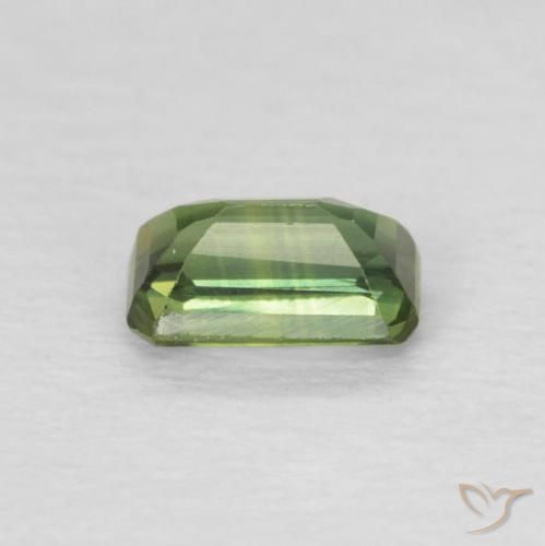 Saphir Medium Light Green naturelle Octogone / coupe Émeraude, 0.46 ct, VS