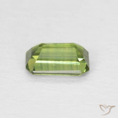 Saphir Vert terreux naturelle Octogone / coupe Émeraude, 0.45 ct, VS