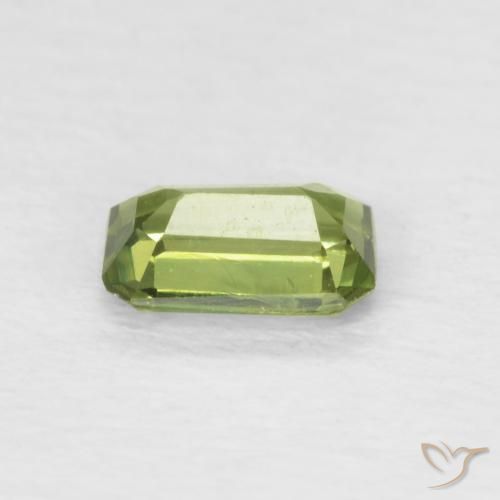 Saphir Vert forêt léger naturelle Octogone / coupe Émeraude, 0.41 ct, VS