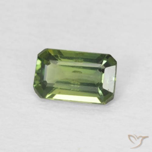 Saphir Vert foncé naturelle Octogone / coupe Émeraude, 0.40 ct, VS