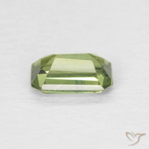 Saphir Vert chaud naturelle Octogone / coupe Émeraude, 0.42 ct, VS